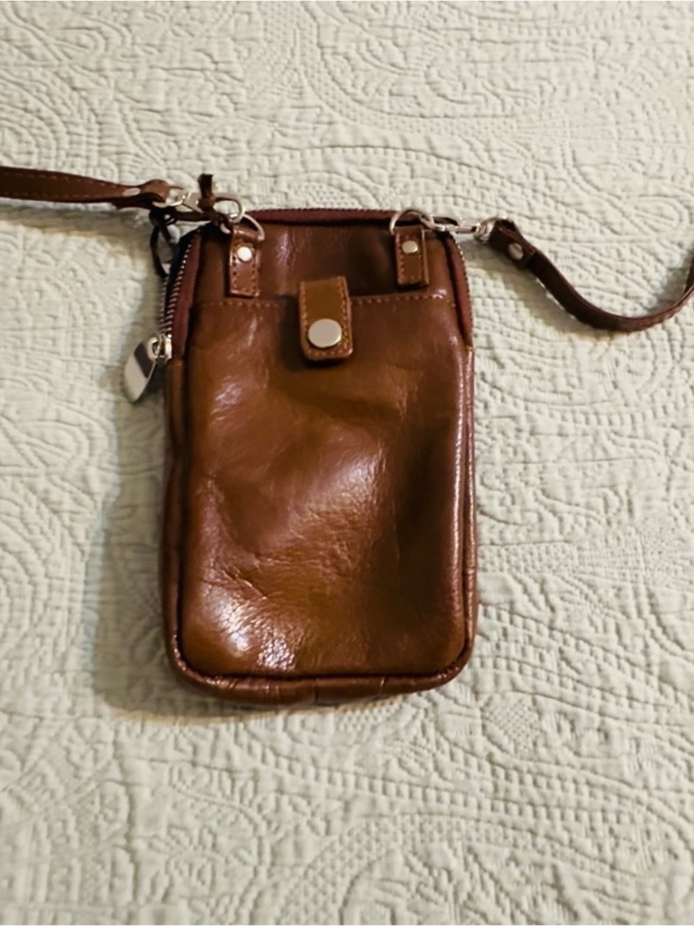 Ashwood unisex cross bodybag, leather woven, like new. - Picture 9 of 11